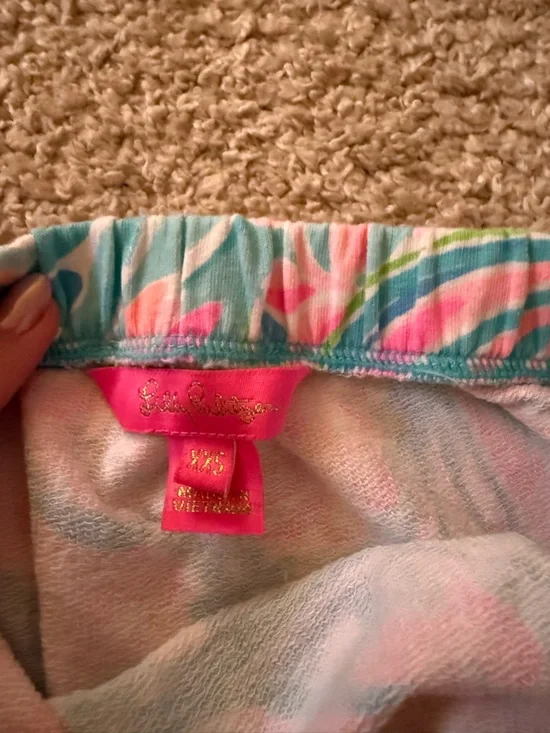 Lilly Pulitzer Strapless Tropical Print Romper in Teal, Pink & Green - Picture 3 of 3